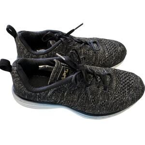 APL Techbloom Pro Black/Gold Heather Knit Running Lightweight Casual Sneakers 9